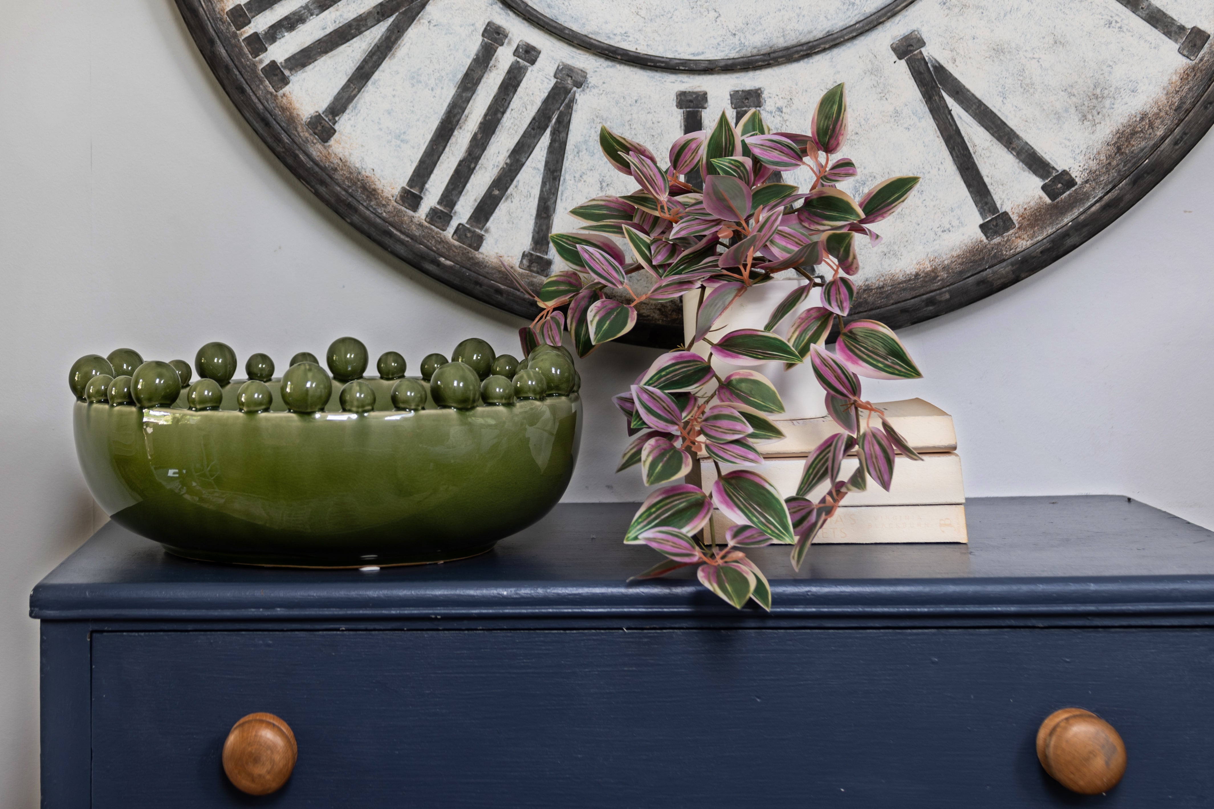 Glazed Green Bobble Edged Bowl